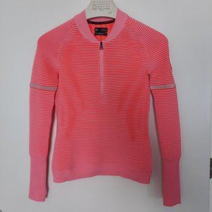 Under Armour, Two-Tone Ribbed IntelliKnit 2.0 1/2 Zip Long Sleeve Top, Size XS